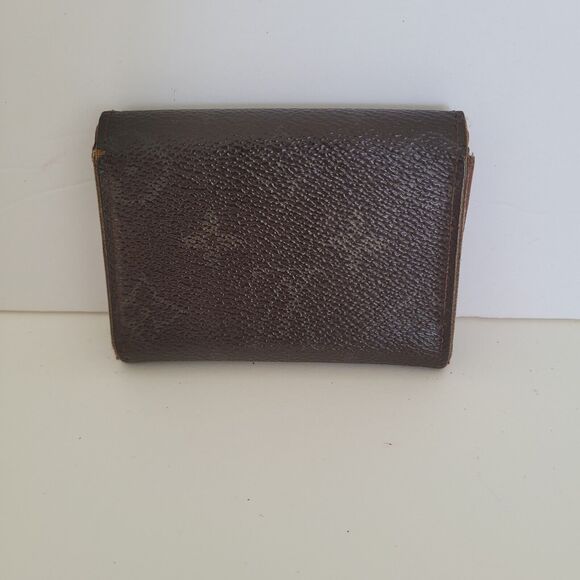 Louis Vuitton LV Micro Brown Folding Monogram Leather Card Wallet Smal Authentic - Picture 2 of 12